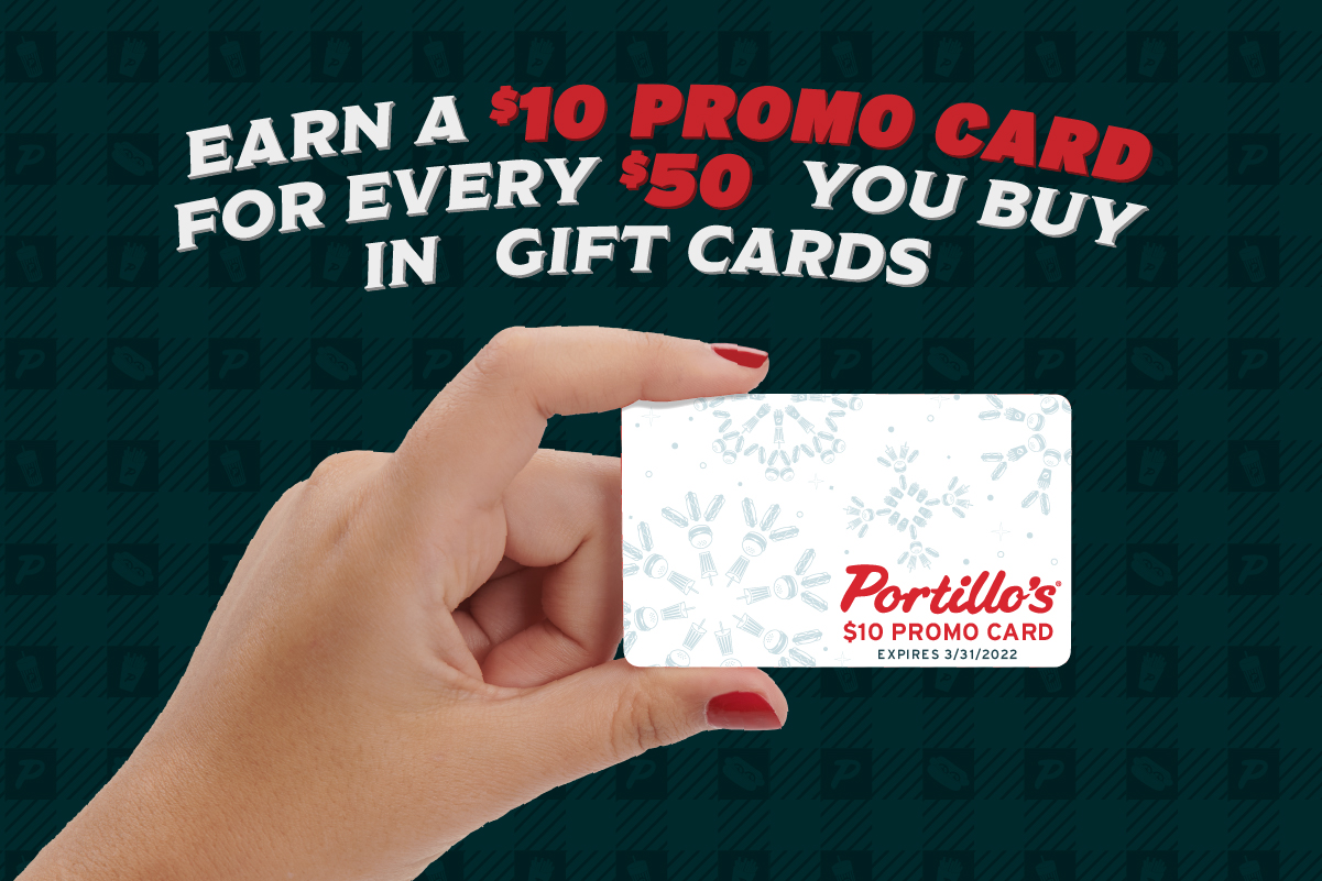 Treat yourself to Portillo’s when you buy 50 Portillo’s gift cards