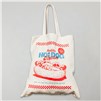 Canvas tote bag with Portillo's Hot Dog Season graphic and hot dog illustration