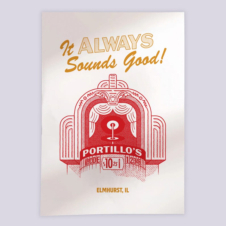 Elmhurst location with the slogan &quot;it always sounds good&quot; 