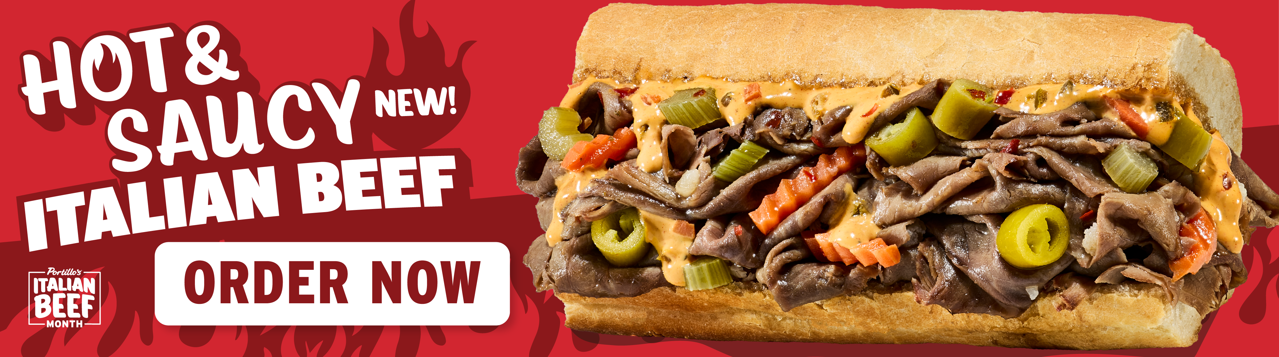 Limited time only hot and saucy beef and with peppers and giardiniera sauce for Italian Beef month 