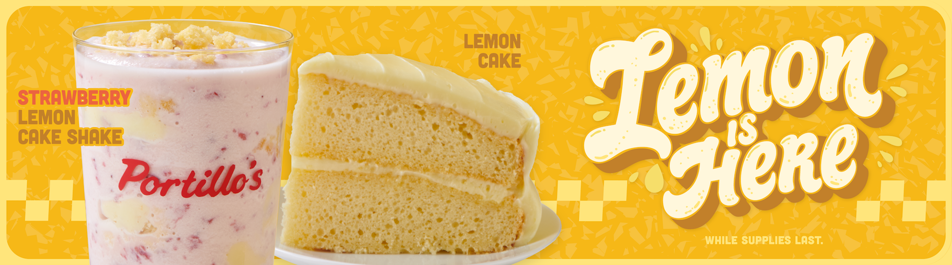 Lemon cake and strawberry lemon shake