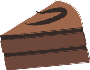 cartoon image of chocolate cake