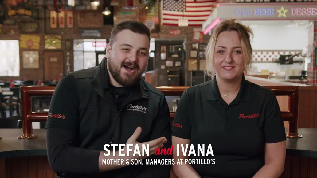 Stefan and Ivan, Mother & Son managers at Portillo's